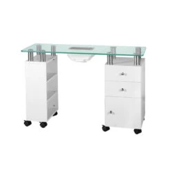 ActiveShop Glass Beauty Desk With Built-In 013B Absorber(Activeshop Glass Beauty Desk With Built In 013b Absorber)