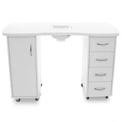ActiveShop White Desk 2027 With Dual Cabinets & Built-In Absorber(Activeshop White Desk 2027 With Dual Cabinets Built In Absorber)