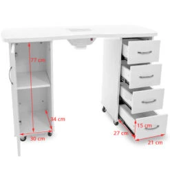 ActiveShop White Desk 2027 With Dual Cabinets & Built-In Absorber(Activeshop White Desk 2027 With Dual Cabinets Built In Absorber) -Roxie Cosmetics Shop 106681 05 2705