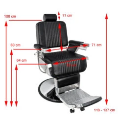 Gabbiano Royal Black Barber Chair(Gabbiano Royal Black Barber Chair) -Roxie Cosmetics Shop 112371 6 3