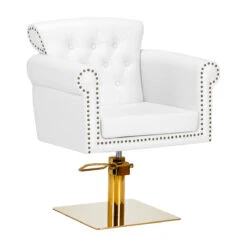 Gabbiano Hairdressing Chair Berlin White & Gold(Gabbiano Hairdressing Chair Berlin White And Gold)