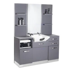 Gabbiano Hairdressing Console With Wash Basin B085 Grey(Gabbiano Hairdressing Console With Wash Basin B085 Grey)
