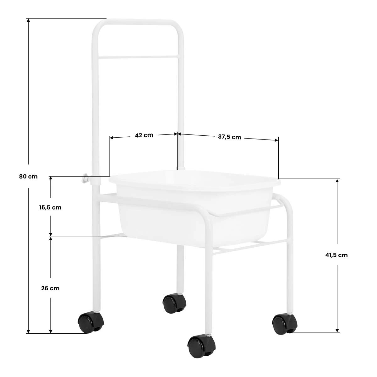 ACTIVESHOP White Pedicure Tray On Wheels(White Pedicure Tray On Wheels) 5 ACTIVESHOP White Pedicure Tray On Wheels(White Pedicure Tray On Wheels) - Image 3