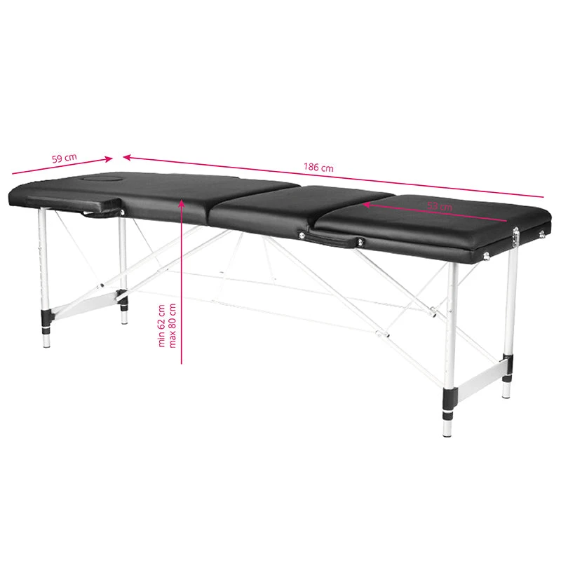 ActivFizjo Aluminum Folding Massage Table Comfort 3 Segments Black & Silver(Activfizjo Aluminum Folding Massage Table Comfort 3 Segments Black Silver) 4 ActivFizjo Aluminum Folding Massage Table Comfort 3 Segments Black & Silver(Activfizjo Aluminum Folding Massage Table Comfort 3 Segments Black Silver) - Image 2