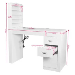 ActiveShop White Beauty Desk 310 With Built-In Absorber Right(Activeshop White Beauty Desk 310 With Built In Absorber Right) -Roxie Cosmetics Shop 129349 9