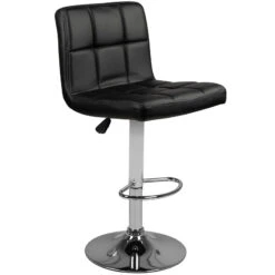 ActiveShop Reception Bar Stool M06 Quilted Adjustable Black(Bar Stool M06 Quilted Adjustable Black)