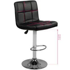 ActiveShop Reception Bar Stool M06 Quilted Adjustable Black(Bar Stool M06 Quilted Adjustable Black) 8 ActiveShop Reception Bar Stool M06 Quilted Adjustable Black(Bar Stool M06 Quilted Adjustable Black) -Roxie Cosmetics Shop 132521 5