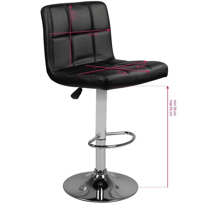 ActiveShop Reception Bar Stool M06 Quilted Adjustable Black(Bar Stool M06 Quilted Adjustable Black) 4 ActiveShop Reception Bar Stool M06 Quilted Adjustable Black(Bar Stool M06 Quilted Adjustable Black) - Image 2