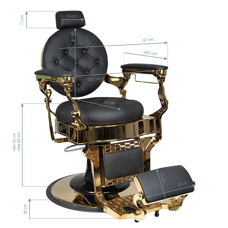 Gabbiano Barber Chair Claudius Black And Gold(Gabbiano Barber Chair Claudius Black And Gold) 4 Gabbiano Barber Chair Claudius Black And Gold(Gabbiano Barber Chair Claudius Black And Gold) - Image 2