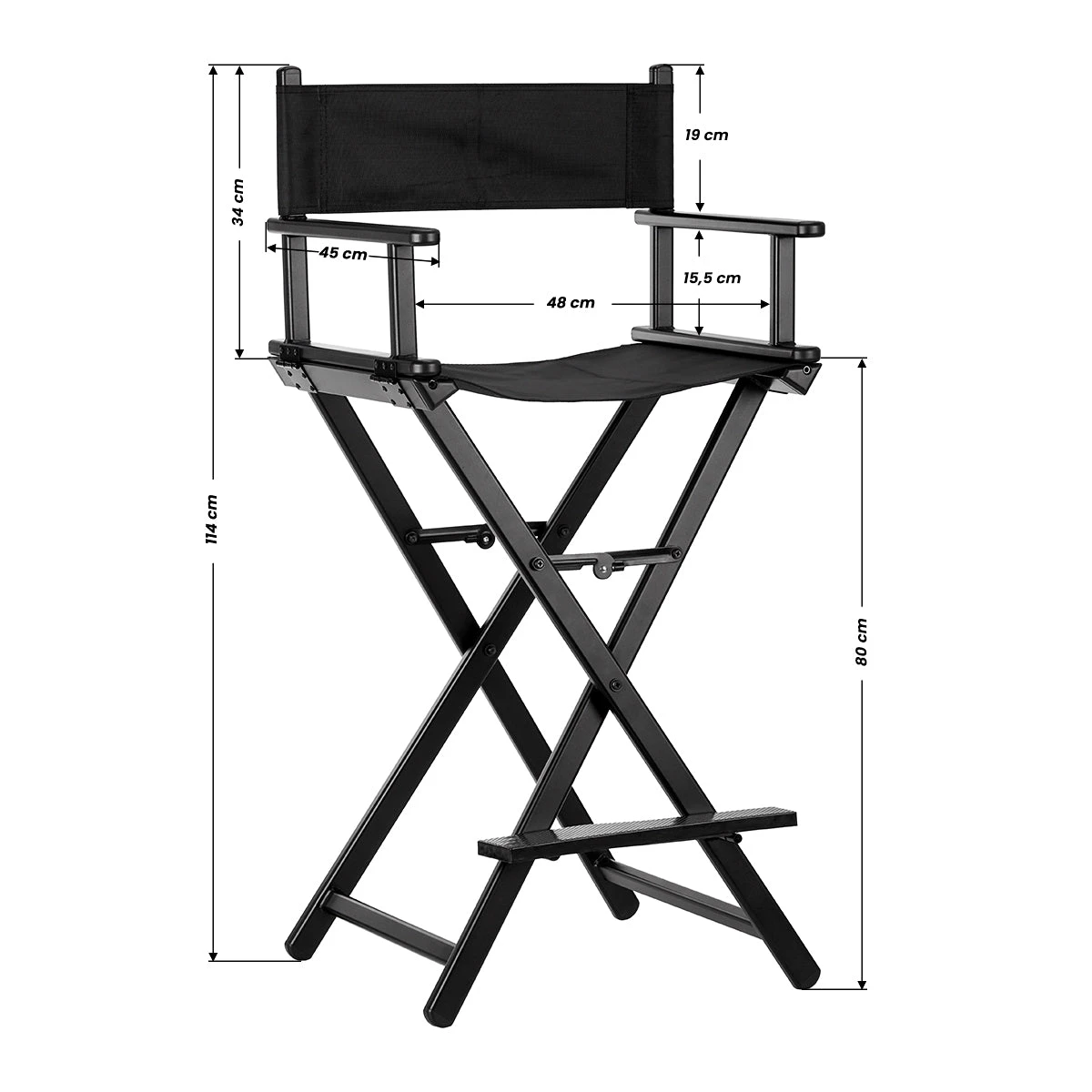 Gabbiano Black Aluminium Make-up Chair(Gabbiano Black Aluminium Make Up Chair) 5 Gabbiano Black Aluminium Make-up Chair(Gabbiano Black Aluminium Make Up Chair) - Image 3
