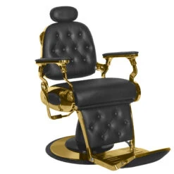 Gabbiano Barber Chair Grancesco Black And Gold(Gabbiano Barber Chair Grancesco Black And Gold)