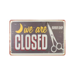 Decorative Plaque For Barber Shop B008 'We Are Closed'(Decorative Plaque For Barber Shop B008 We Are Closed)