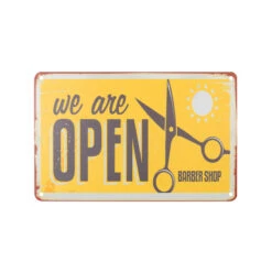 Decorative Plaque For Barber Shop B009 'We Are Open'(Decorative Plaque For Barber Shop B009 We Are Open)