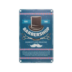 Decorative Plaque For Barber Shop B031 'BarberShop Est.2008'(Decorative Plaque Barber B031)