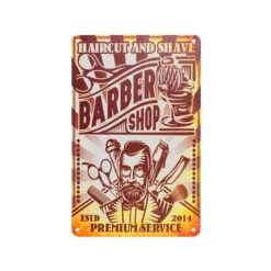 Decorative Plaque For Barber Shop B073 'Premium Service Est.2014'(Decorative Plaque For Barber Shop B073 Premium Service Est 2014)