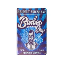 Decorative Plaque For Barber Shop B074 'Barber Shop ESTD. 2014'(Decorative Plaque For Barber Shop B074 Barber Shop Estd 2014)