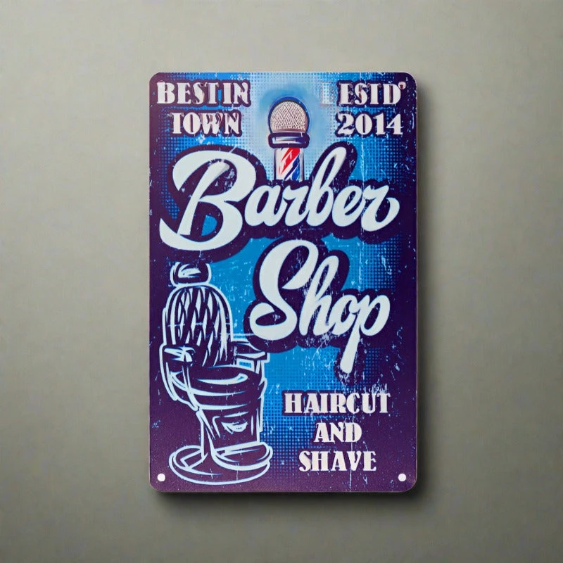 Decorative Plaque For Barber Shop B075 'Best In Town ESTD 2014'(Decorative Plaque For Barber Shop B075 Best In Town Estd 2014) 4 Decorative Plaque For Barber Shop B075 'Best In Town ESTD 2014'(Decorative Plaque For Barber Shop B075 Best In Town Estd 2014) - Image 2
