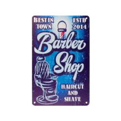 Decorative Plaque For Barber Shop B075 'Best In Town ESTD 2014'(Decorative Plaque For Barber Shop B075 Best In Town Estd 2014)