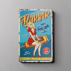 Decorative Plaque For Barber Shop B077 'Only For Men ESTD 1991'(Decorative Plaque For Barber Shop B077 Only For Men Estd 1991) -Roxie Cosmetics Shop 135255 1