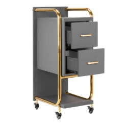 GABBIANO HAIRDRESSER TROLLEY SOLO GOLD GRAY(Gabbiano Hairdresser Trolley Solo Gold Gray) -Roxie Cosmetics Shop 135396 02 1901