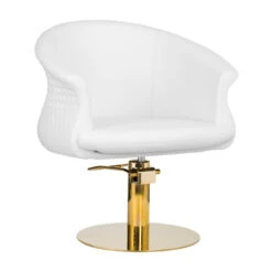 GABBIANO HAIRDRESSING CHAIR VERSAL GOLD WHITE(Gabbiano Hairdressing Chair Versal Gold White)