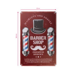 Decorative Plaque For Barber Shop B030 'Harcuts & Shaves'(Decorative Plaque For Barber Shop B030 Harcuts Shaves) -Roxie Cosmetics Shop 135639 2