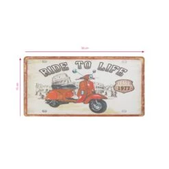Decorative Plaque For Barber Shop & Tattoo Salon 620 'Ride To Life'(Decorative Plaque For Barber Shop Tattoo Salon 620 Ride To Life) -Roxie Cosmetics Shop 135654 2