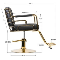GABBIANO HAIRDRESSING CHAIR PRATO GOLD - BLACK(Gabbiano Hairdressing Chair Prato Gold Black) -Roxie Cosmetics Shop 137106 06 2405