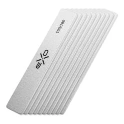 Exo Wide Straight Nail File 100/180 Grit - 10 Pcs Professional Pack(Exo Wide Straight Nail File 100 180 10 Pcs)