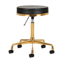 ActiveShop Cosmetic Stool H4 Black & Gold(Activeshop Cosmetic Stool H4 Black Gold)