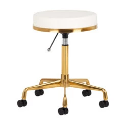 ActiveShop Cosmetic Stool H4 White & Gold(Activeshop Cosmetic Stool H4 White Gold)