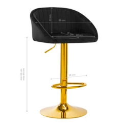 Bar Stool QS-B16G VELVET BLACK(Bar Stool Qs B16g Velvet Black) -Roxie Cosmetics Shop 141188 06 1107