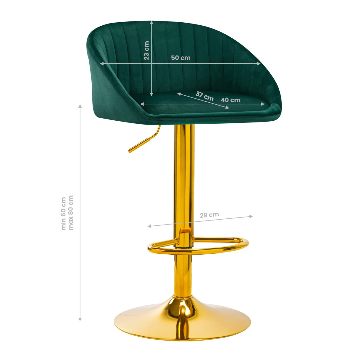 BAR STOOL QS-B16G VELVET GREEN(Bar Stool Qs B16g Velvet Green) 4 BAR STOOL QS-B16G VELVET GREEN(Bar Stool Qs B16g Velvet Green) - Image 2