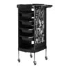 GABBIANO HAIRDRESSER TROLLEY X11-9 BLACK GRAPHICS(Gabbiano Hairdresser Trolley X11 9 Black Graphics) -Roxie Cosmetics Shop 142964 01 2206
