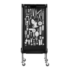 GABBIANO HAIRDRESSER TROLLEY X11-9 BLACK GRAPHICS(Gabbiano Hairdresser Trolley X11 9 Black Graphics) -Roxie Cosmetics Shop 142964 04 2206