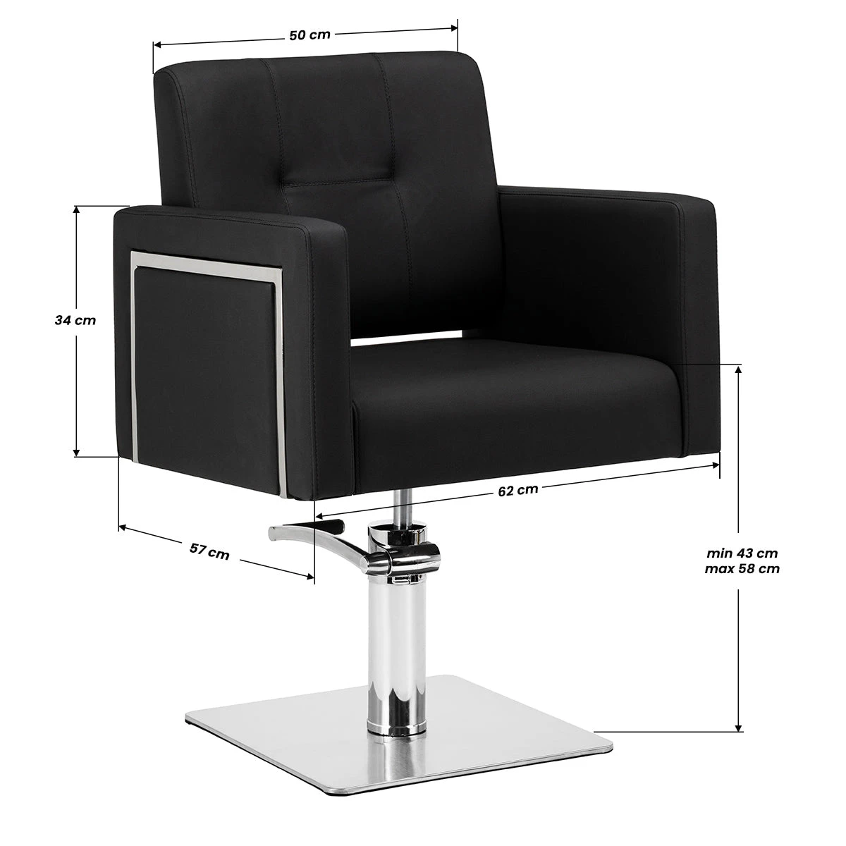 Gabbiano Hairdressing Chair Bergamo Black(Gabbiano Hairdressing Chair Bergamo Black) 4 Gabbiano Hairdressing Chair Bergamo Black(Gabbiano Hairdressing Chair Bergamo Black) - Image 2