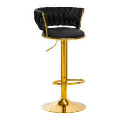 4Rico Bar Hocker QS-B313A Black Velvet(4rico Bar Hocker Qs B313a Black Velvet)
