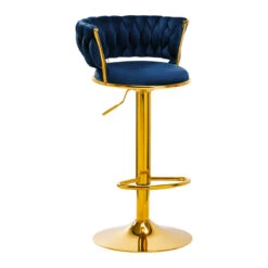 4Rico Bar Hocker QS-B313a Navy Velvet(4rico Bar Hocker Qs B313a Navy Velvet)