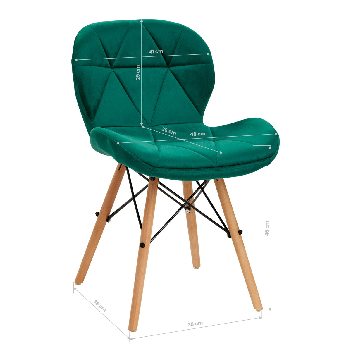 4Rico Cosmetic Chair QS-186 Green Velvet(4rico Cosmetic Chair Qs 186 Green Velvet) 4 4Rico Cosmetic Chair QS-186 Green Velvet(4rico Cosmetic Chair Qs 186 Green Velvet) - Image 2