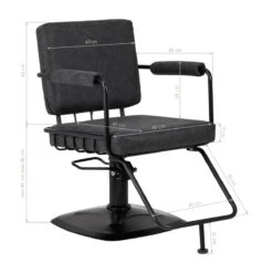 Gabbiano Katania Loft Old Leather Hairdressing Chair Black(Gabbiano Katania Loft Old Leather Hairdressing Chair Black) -Roxie Cosmetics Shop 147876 10 0811