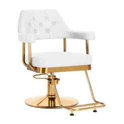 Gabbiano Hairdressing Chair Granda Gold & White(Gabbiano Hairdressing Chair Granda Gold White)