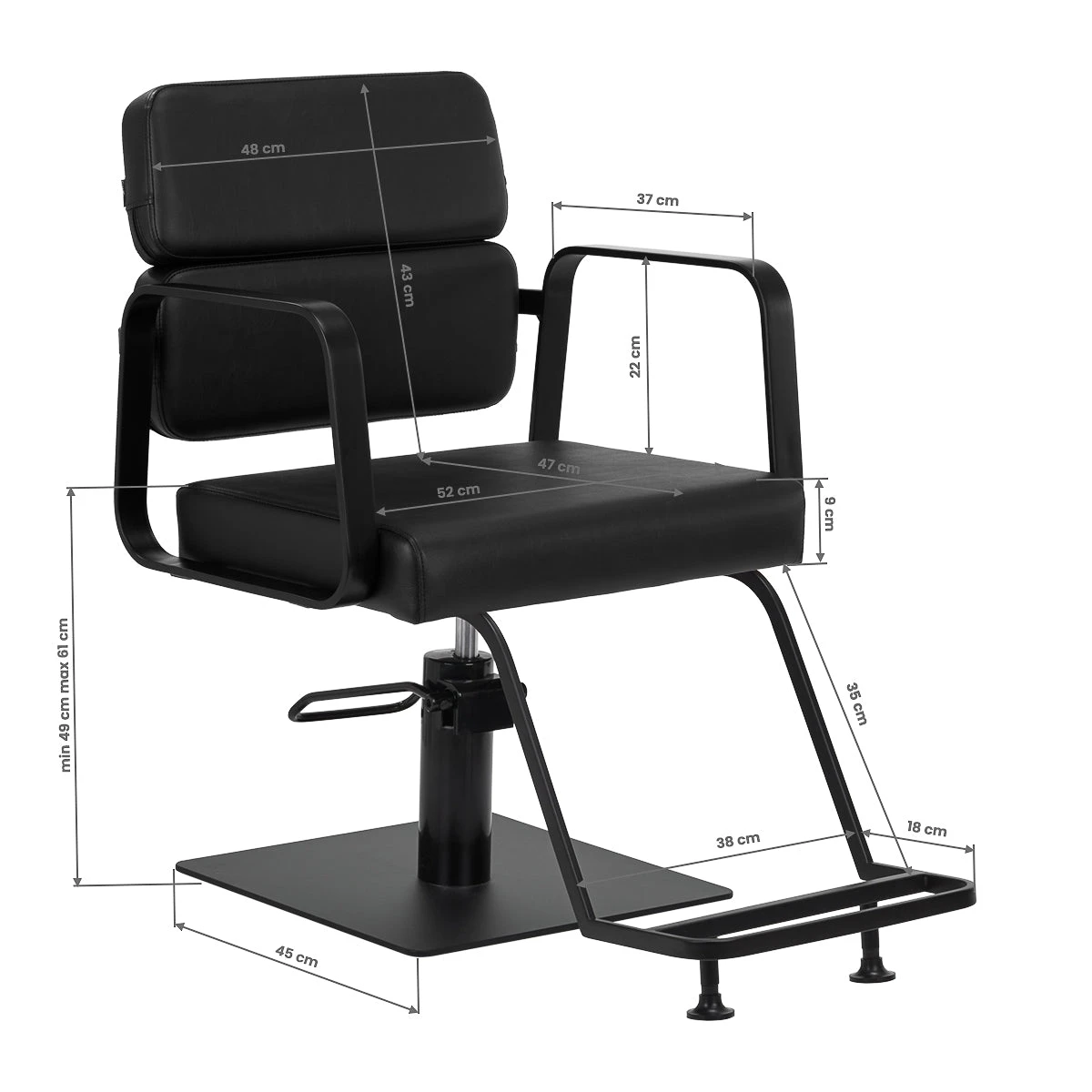 Gabbiano Porto-BM Hairdressing Chair Black(Gabbiano Porto Bm Hairdressing Chair Black) 7 Gabbiano Porto-BM Hairdressing Chair Black(Gabbiano Porto Bm Hairdressing Chair Black) - Image 5