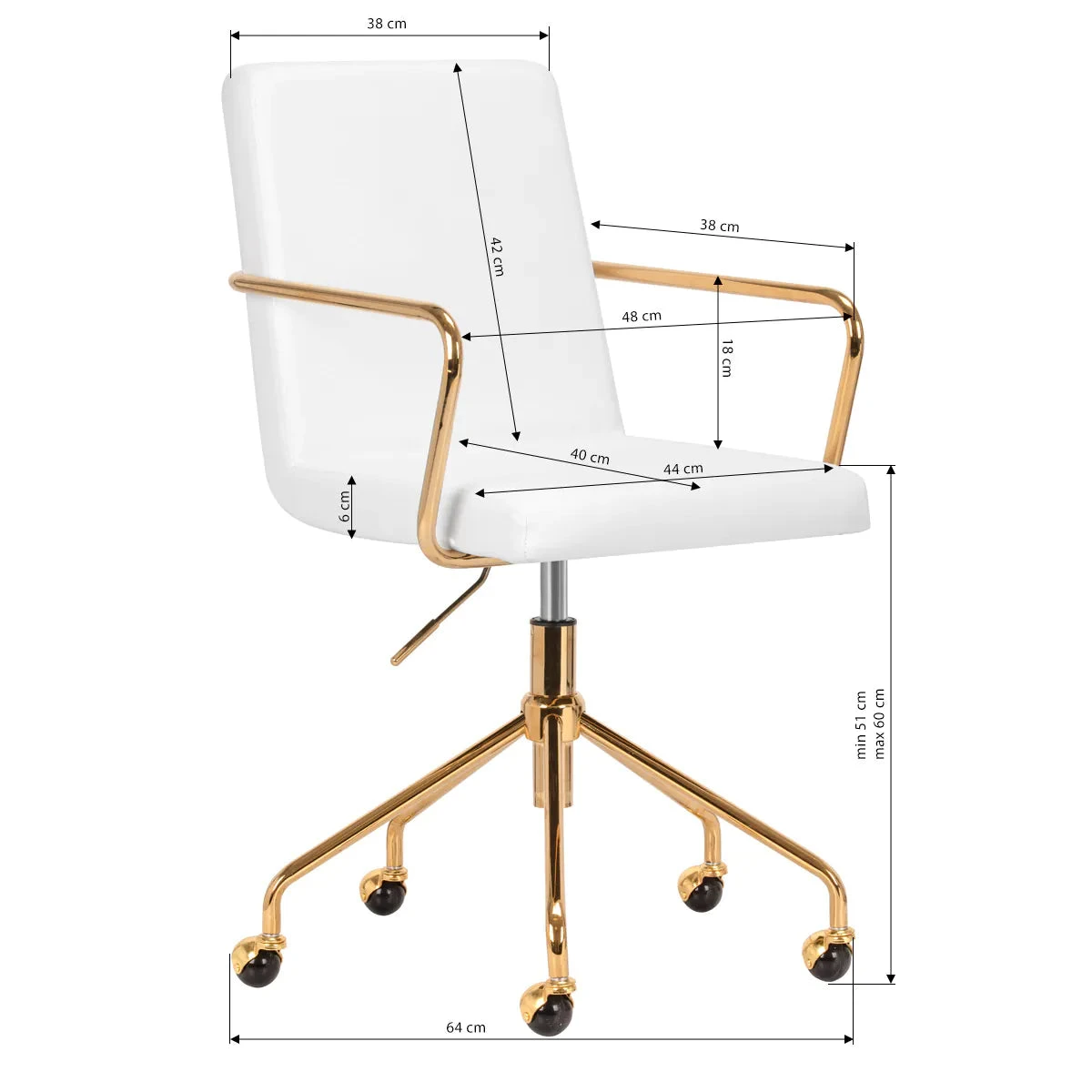 ActiveShop Beauty Chair QS-OF211G White & Gold(Activeshop Beauty Chair Qs Of211g White Gold) 7 ActiveShop Beauty Chair QS-OF211G White & Gold(Activeshop Beauty Chair Qs Of211g White Gold) - Image 5
