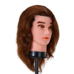 Gabbiano WZ3 Hairdressing Training Head, Natural Hair, Colour 4#, Length 8"(Gabbiano Wz3 Hairdressing Training Head Natural Hair Color 4 Length 8) -Roxie Cosmetics Shop 148406 02 2112