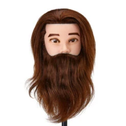 Gabbiano WZ4 Training Head With Beard, Natural Hair, Colour 4#, Length 8"+6"(Gabbiano Wz4 Training Head With Beard Natural Hair Color 4 Length 8 6)