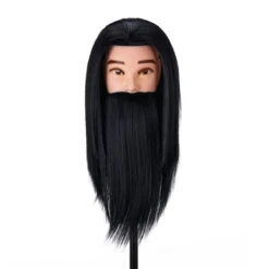 Gabbiano WZ4 Training Head With Beard, Synthetic Hair, Colour 1#, Length 8"+6"(Gabbiano Wz4 Training Head With Beard Synthetic Hair Color 1 Length 8 6) -Roxie Cosmetics Shop 148409 02 2112