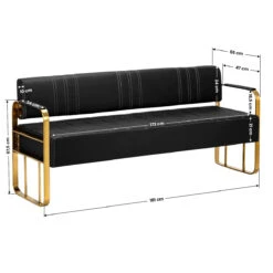 Gabbiano Waiting Room Sofa Avila Black & Gold(Gabbiano Waiting Room Sofa Avila Black Gold) -Roxie Cosmetics Shop 149713 09 3012