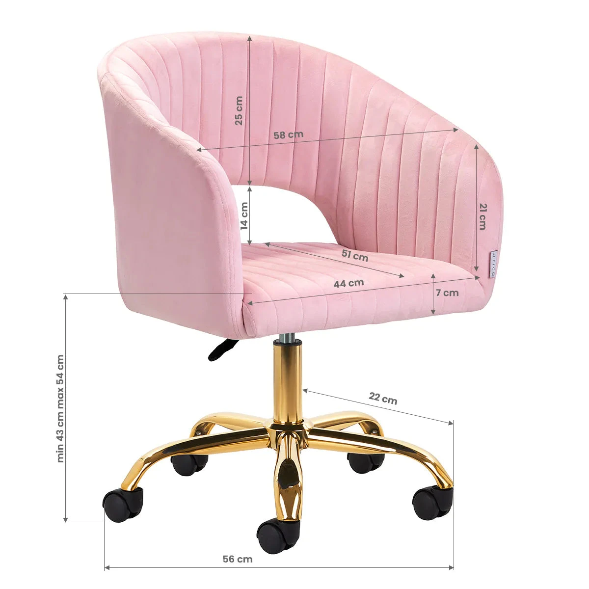 4Rico Swivel Chair QS-OF212G Pink(4rico Swivel Chair Qs Of212g Pink) 4 4Rico Swivel Chair QS-OF212G Pink(4rico Swivel Chair Qs Of212g Pink) - Image 2