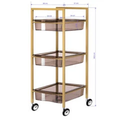 Beauty Trolley / Helper 93 Gold On Wheels(Beauty Trolley Helper 93 Gold On Wheels) -Roxie Cosmetics Shop 150650 05 1002
