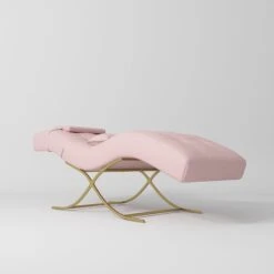 Manufakturo Elegance Lash Bed – Gold Frame & Adjustable Headrest Bare Blush(Manufakturo Elegance Lash Bed Gold Frame Adjustable Headrest Bare Blush)